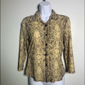 Women’s GUESS Snake Print Button Down Top